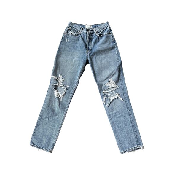 AGOLDE Fen High Rise Relaxed Taper Jean Wander Wash Distressed - Picture 2 of 11